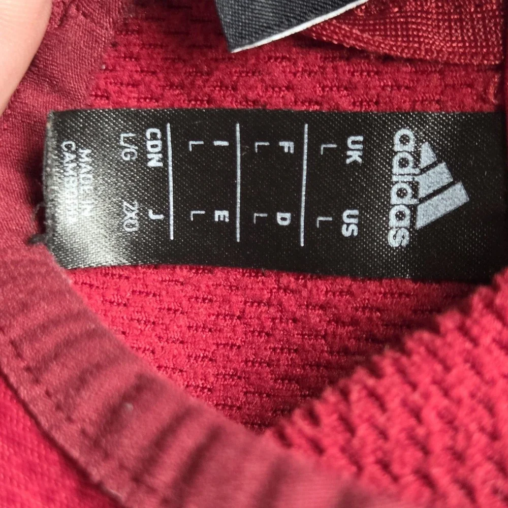 Adidas Hoodie Mens Large Red Graphic Pullover The Brand With Three Stripes 03
